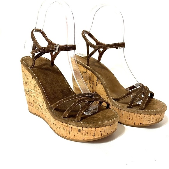 Prada cork wedge heels, authentic, size US 6, - Picture 2 of 16